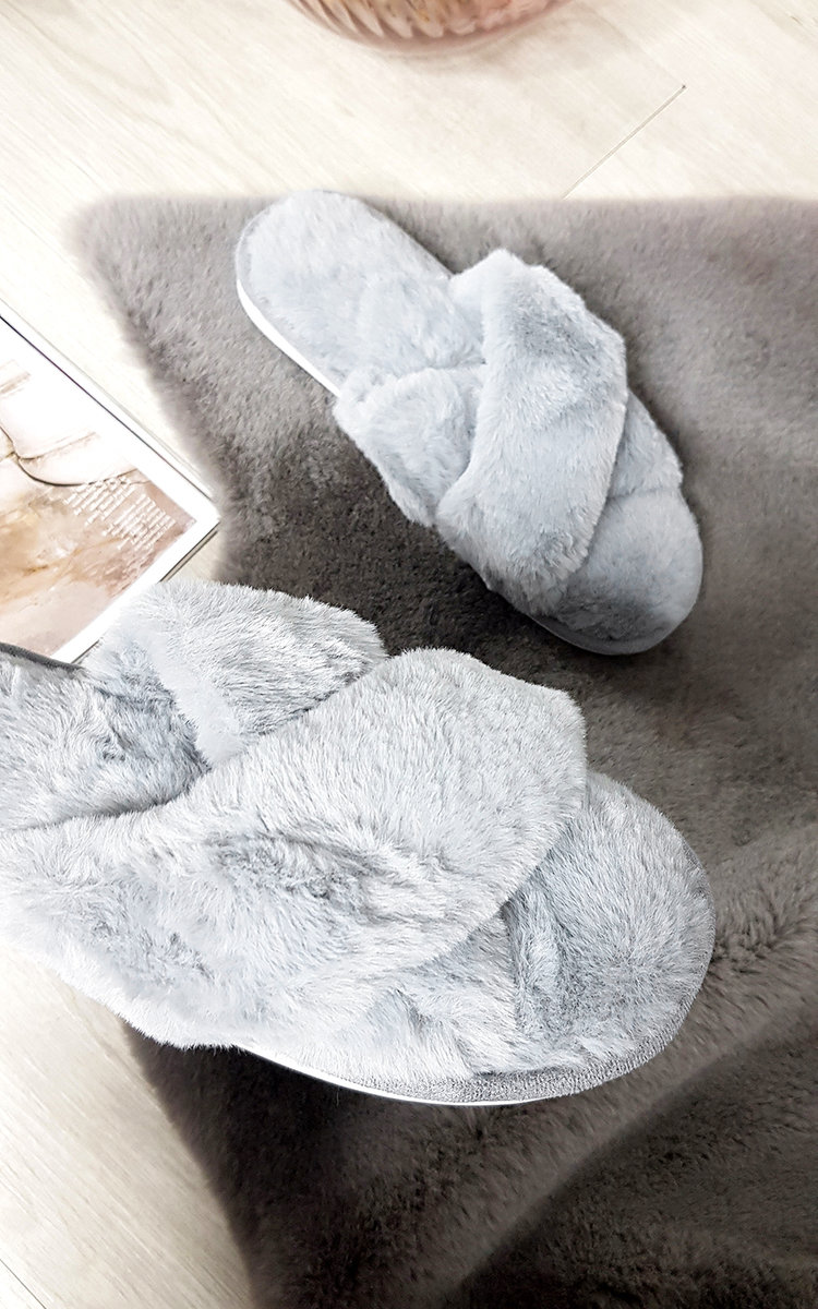 Becca Faux Fur Slider Slippers With Sole Thumbnail Becca Faux Fur Slider Slippers With Sole Thumbnail