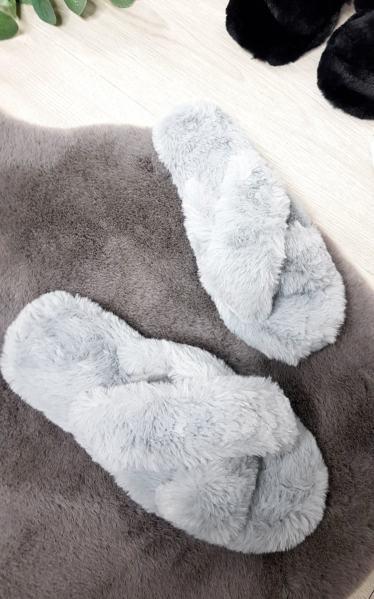 Becca Faux Fur Slider Slippers With Sole Becca Faux Fur Slider Slippers With Sole