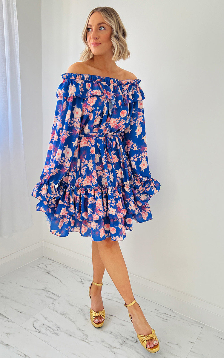 Kendall Off Shoulder Floral Mini Dress 