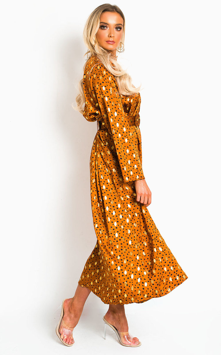 Becki Polka Dot Belted Maxi Dress