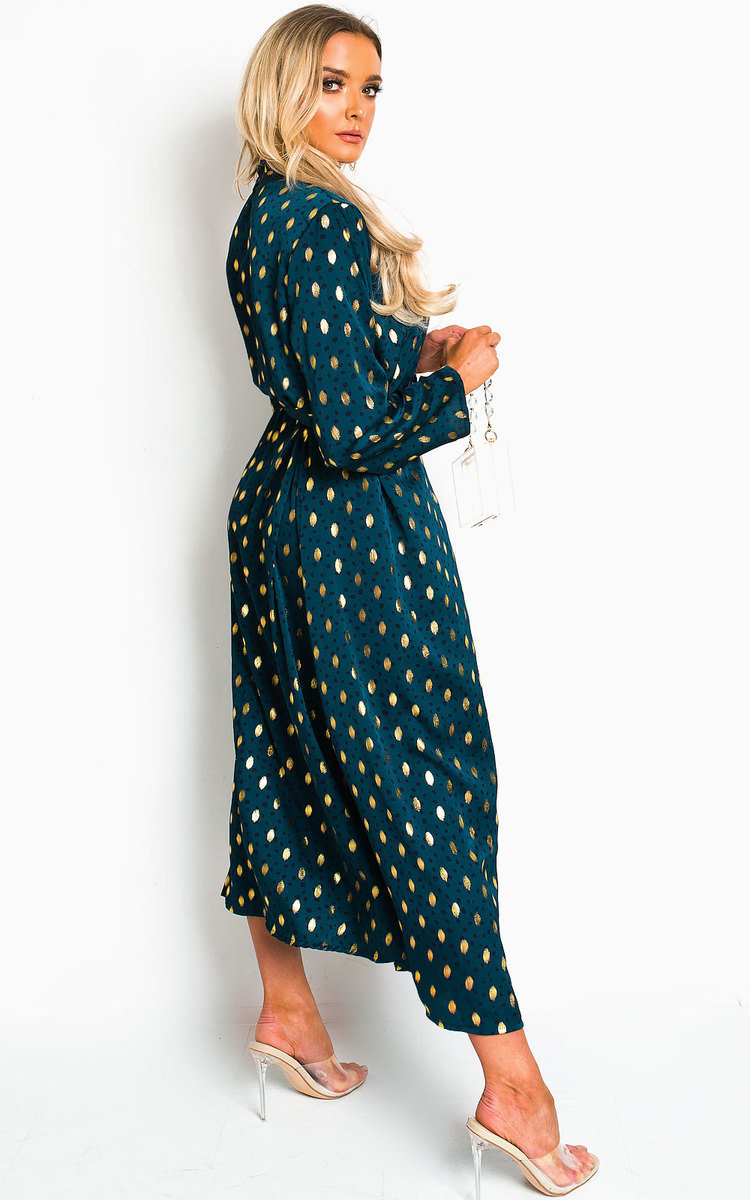 Becki Polka Dot Belted Maxi Dress Thumbnail Becki Polka Dot Belted Maxi Dress Thumbnail