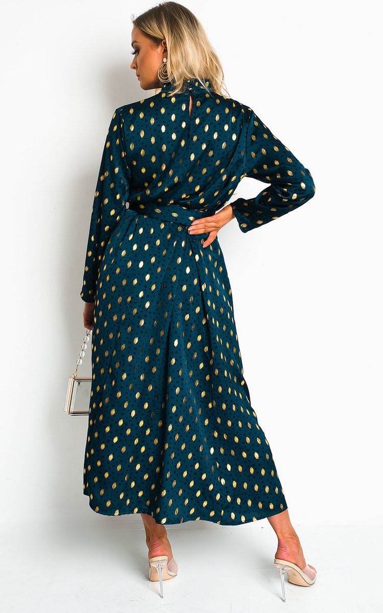 Becki Polka Dot Belted Maxi Dress Thumbnail Becki Polka Dot Belted Maxi Dress Thumbnail