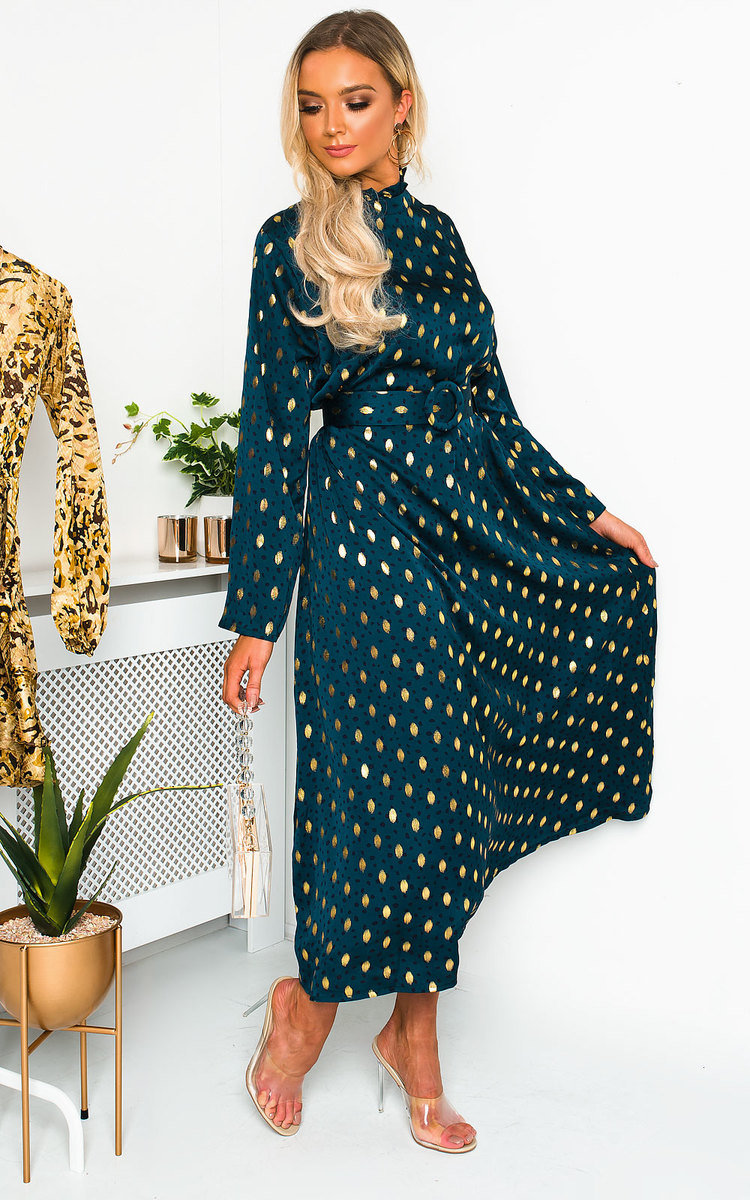 Becki Polka Dot Belted Maxi Dress Becki Polka Dot Belted Maxi Dress
