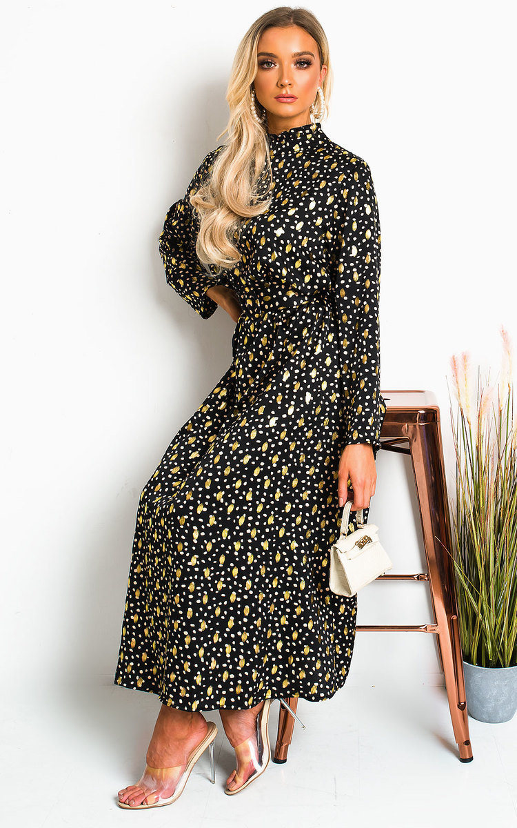 Becki Polka Dot Belted Maxi Dress Thumbnail Becki Polka Dot Belted Maxi Dress Thumbnail