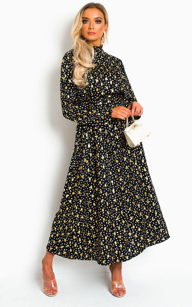 Becki Polka Dot Belted Maxi Dress Thumbnail