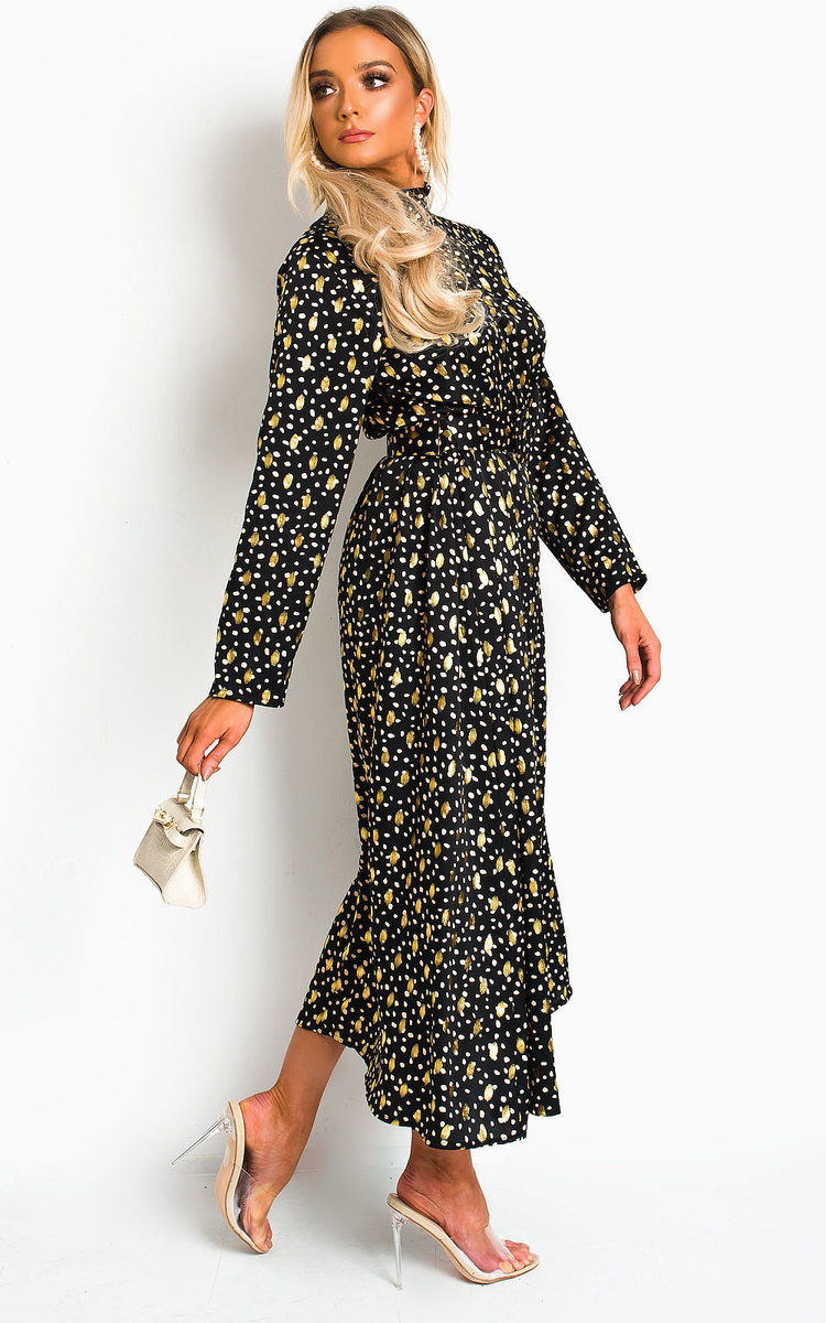 Becki Polka Dot Belted Maxi Dress