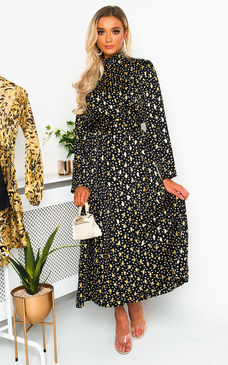 Becki Polka Dot Belted Maxi Dress Thumbnail Becki Polka Dot Belted Maxi Dress Thumbnail