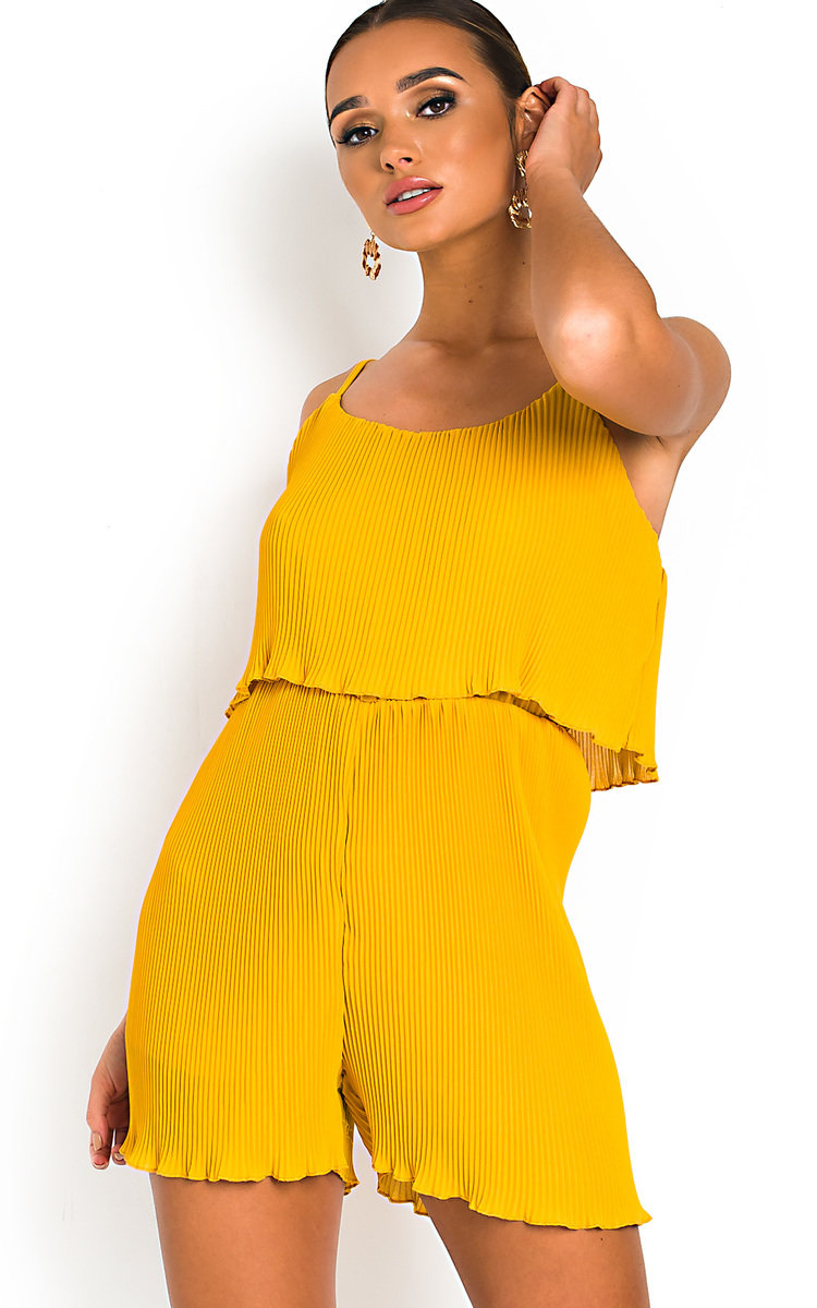 Bella Pleated Overlay Playsuit Thumbnail Bella Pleated Overlay Playsuit Thumbnail