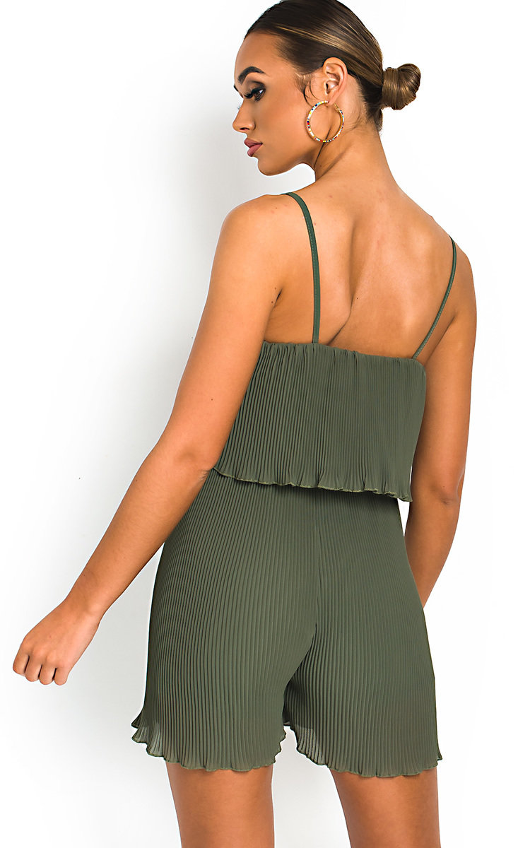 Bella Pleated Overlay Playsuit Thumbnail Bella Pleated Overlay Playsuit Thumbnail