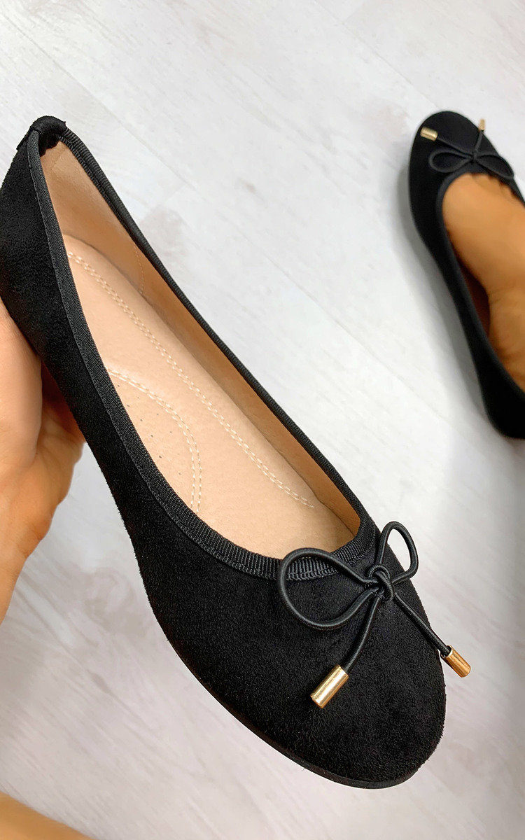 black slip on flats