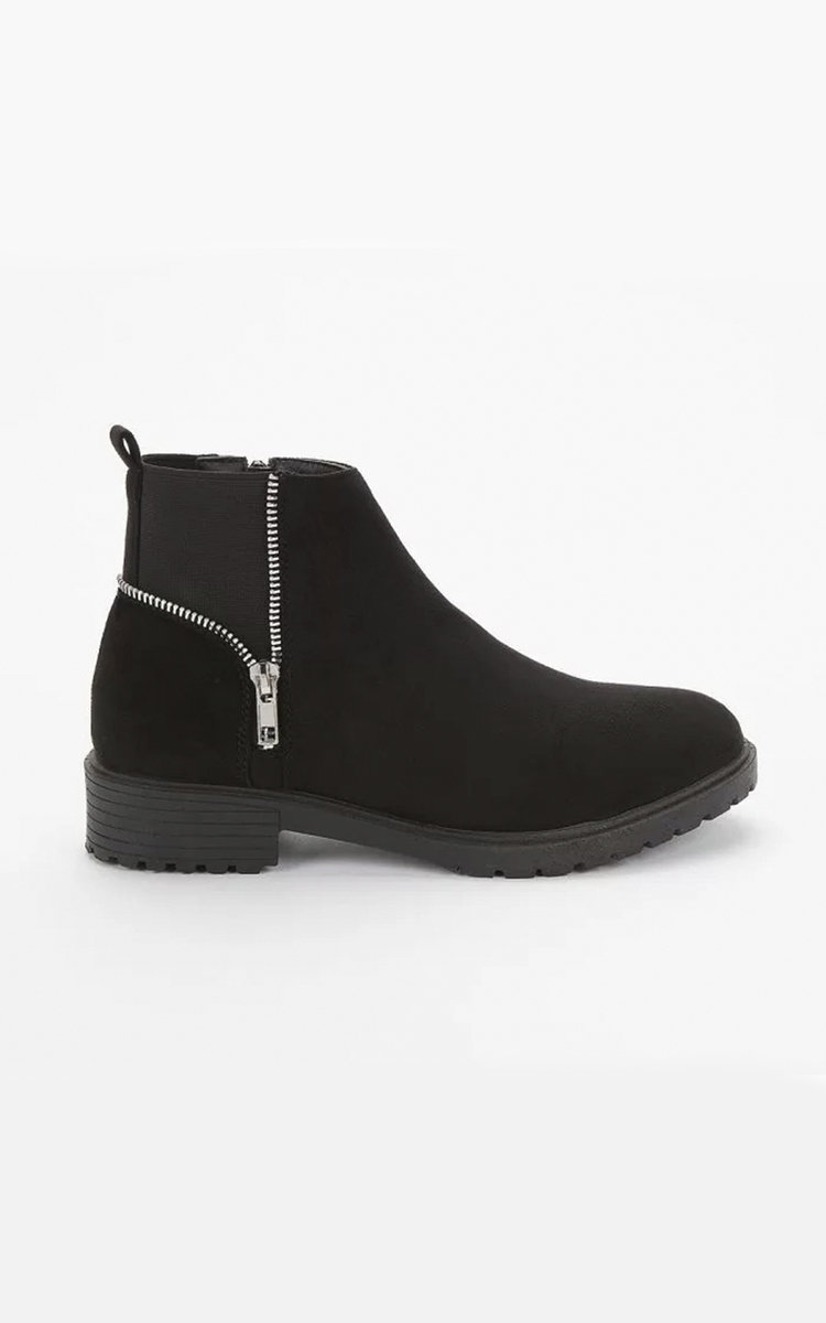 Betsy Faux Leather Ankle Boot with Zip Detail Betsy Faux Leather Ankle Boot with Zip Detail