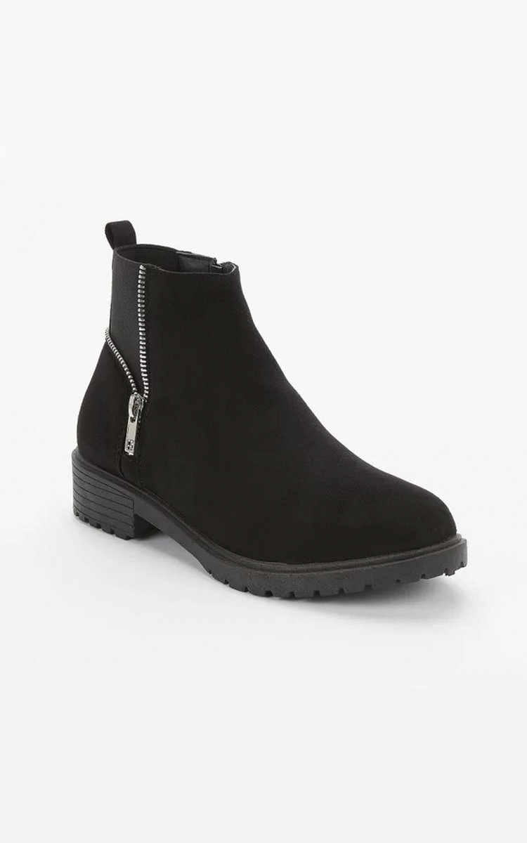 Betsy Faux Leather Ankle Boot with Zip Detail  Thumbnail