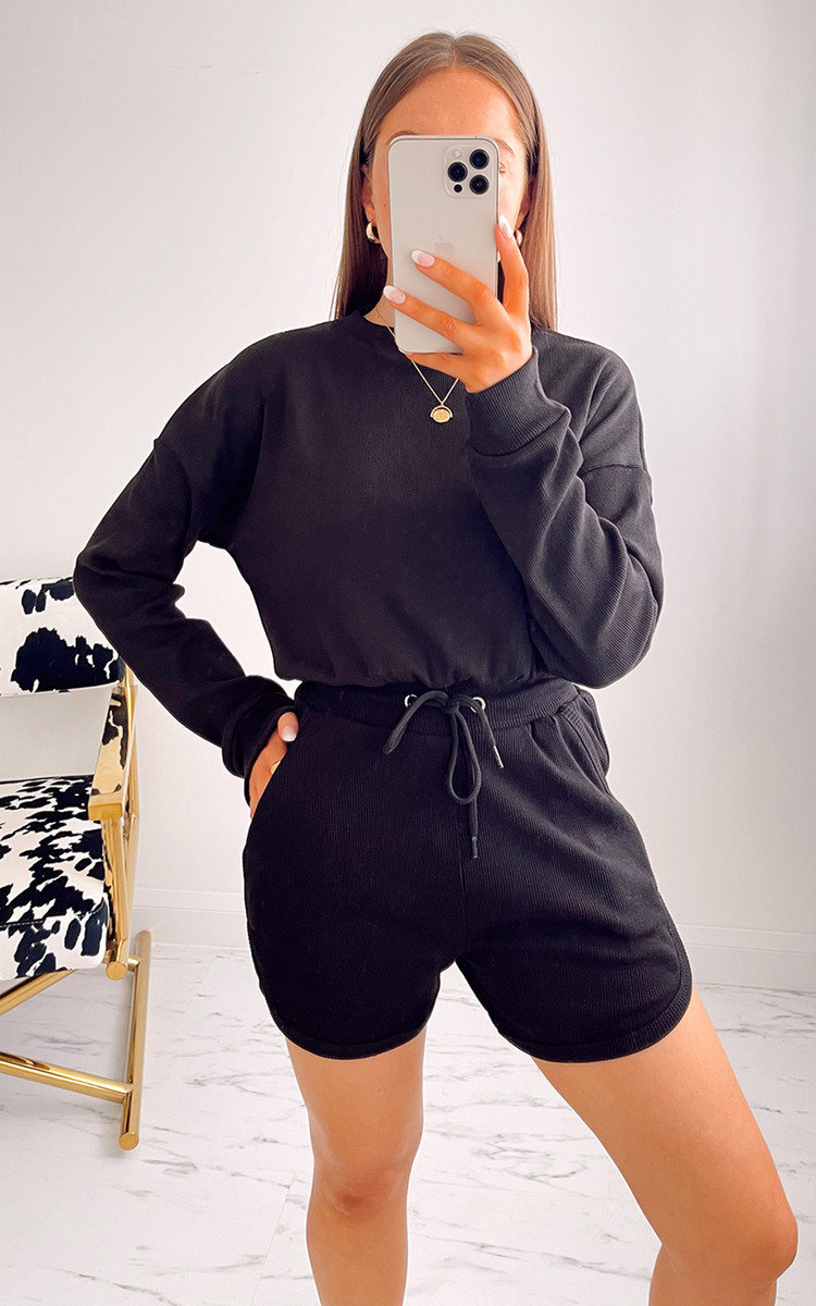 Beverley Cropped Jumper and Shorts Co Ord Thumbnail Beverley Cropped Jumper and Shorts Co Ord Thumbnail