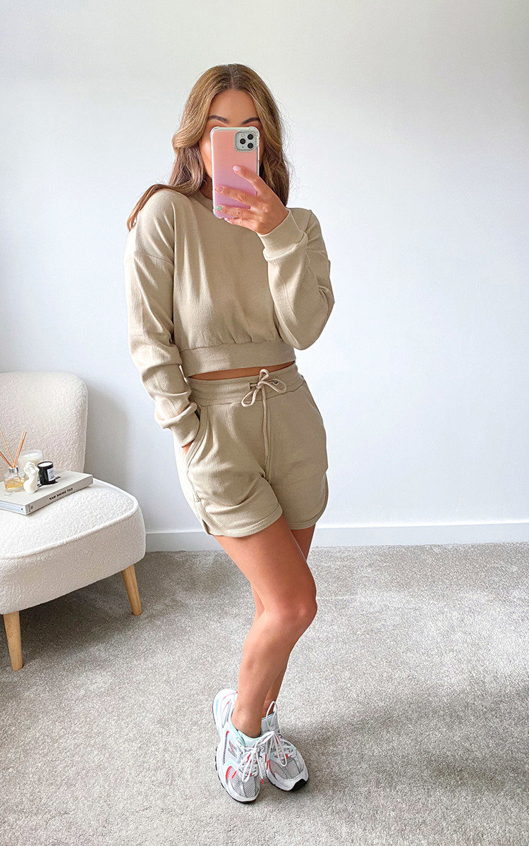 Beverley Cropped Jumper and Shorts Co Ord Thumbnail Beverley Cropped Jumper and Shorts Co Ord Thumbnail