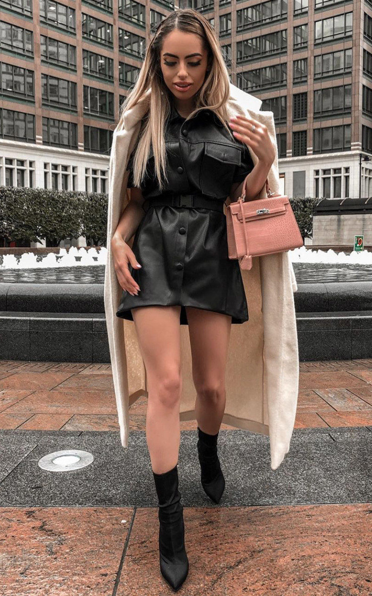 Bex Faux Leather Mini Dress Thumbnail