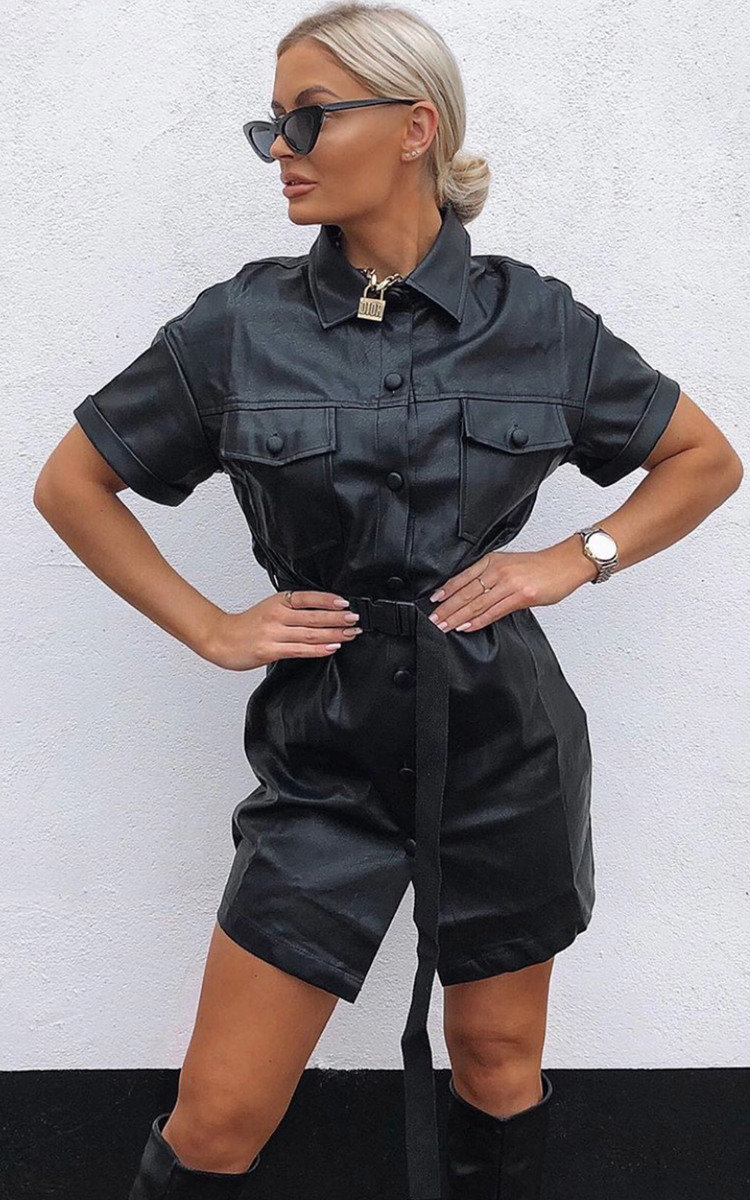 Bex Faux Leather Mini Dress