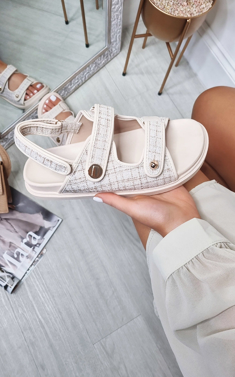 Bex Strap Sandals with Textured Detail Bex Strap Sandals with Textured Detail