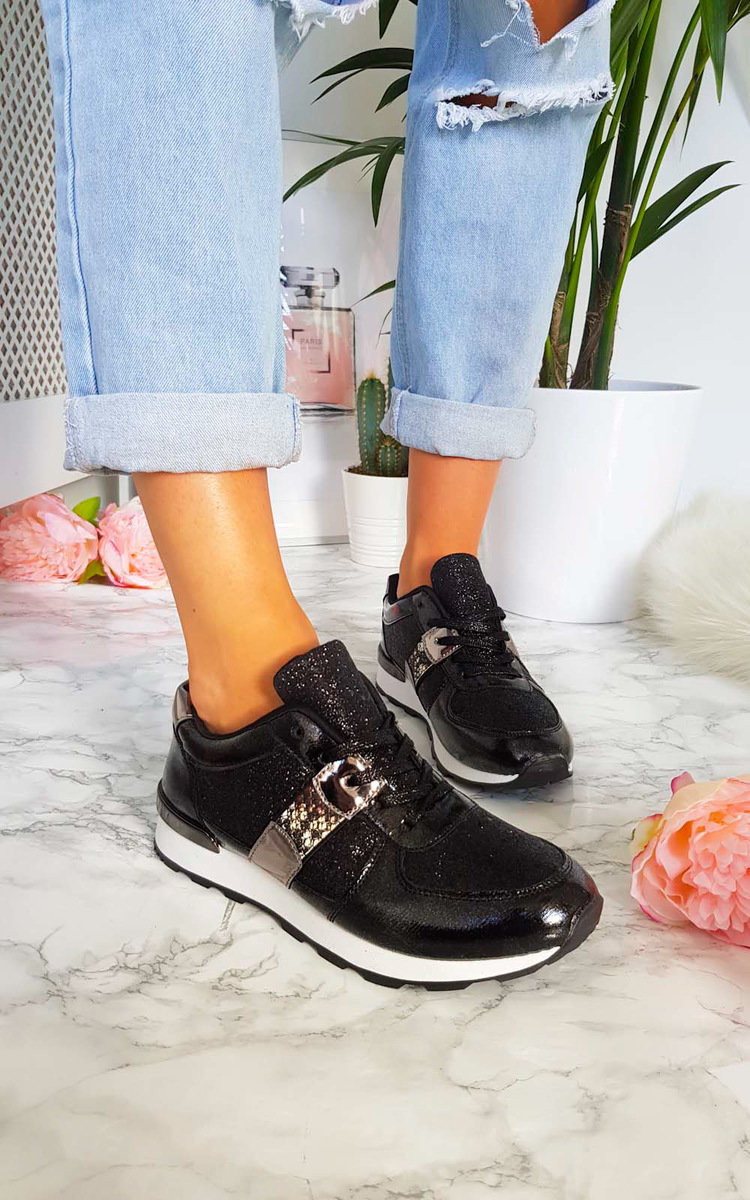 Biba Metallic Glitter Trainers Biba Metallic Glitter Trainers
