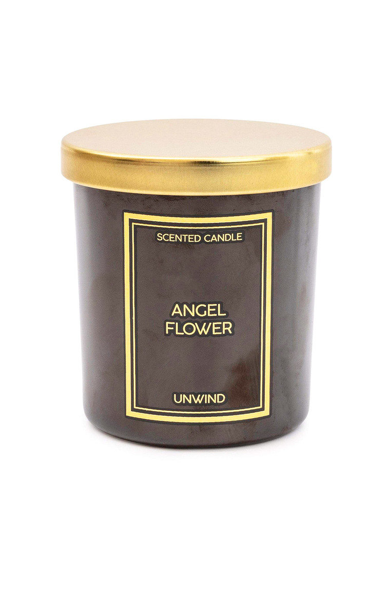 Black & Gold Jar Candle with Metal Lid in Angel Flower Scent