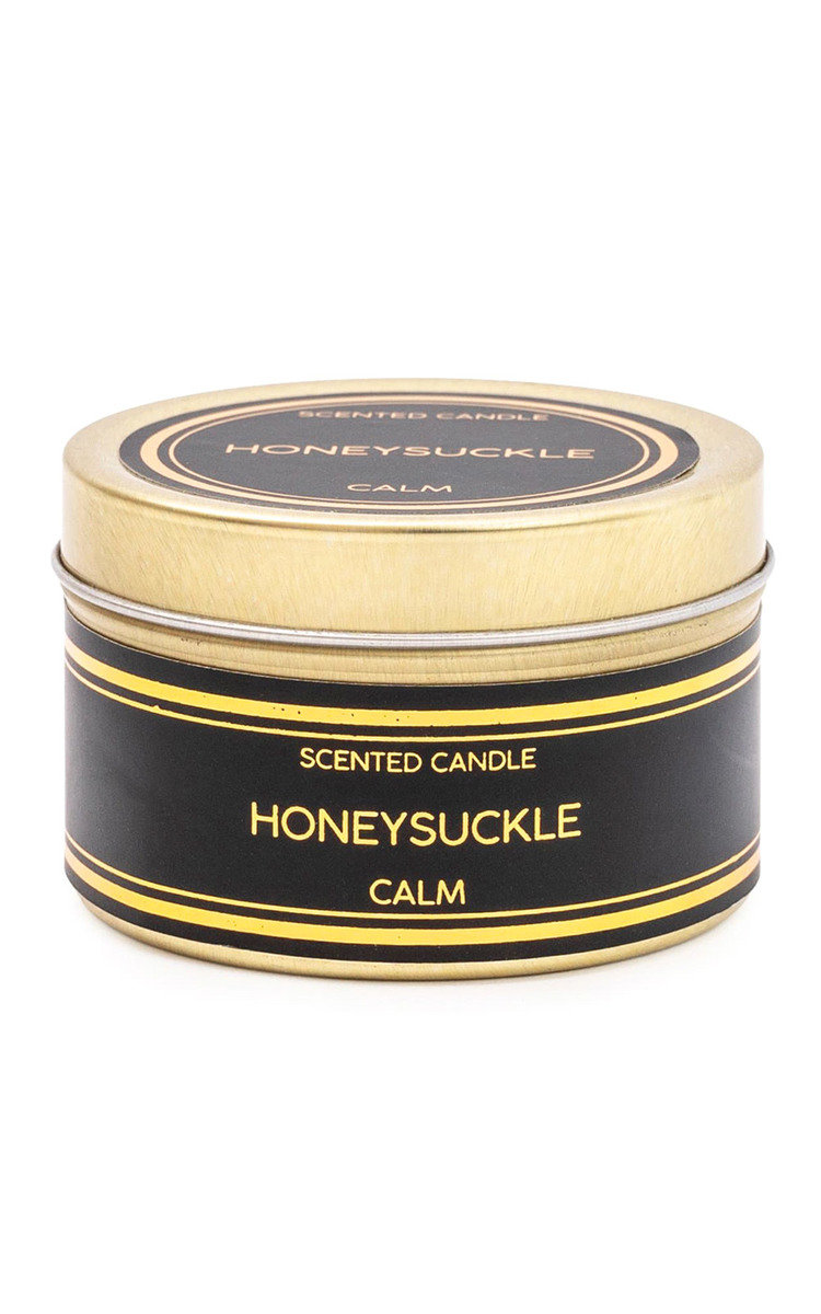 Black & Gold Small Tin Candle in Honeysuckle Scent Black & Gold Small Tin Candle in Honeysuckle Scent