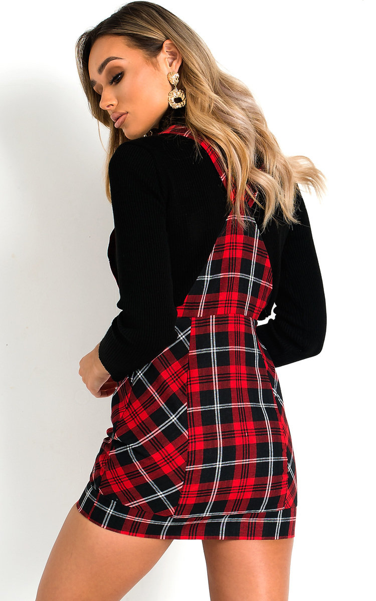 Bonnie Tartan Pinafore Mini Dress Thumbnail