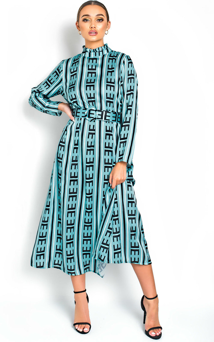 Breana Belted Print Maxi Dress Thumbnail