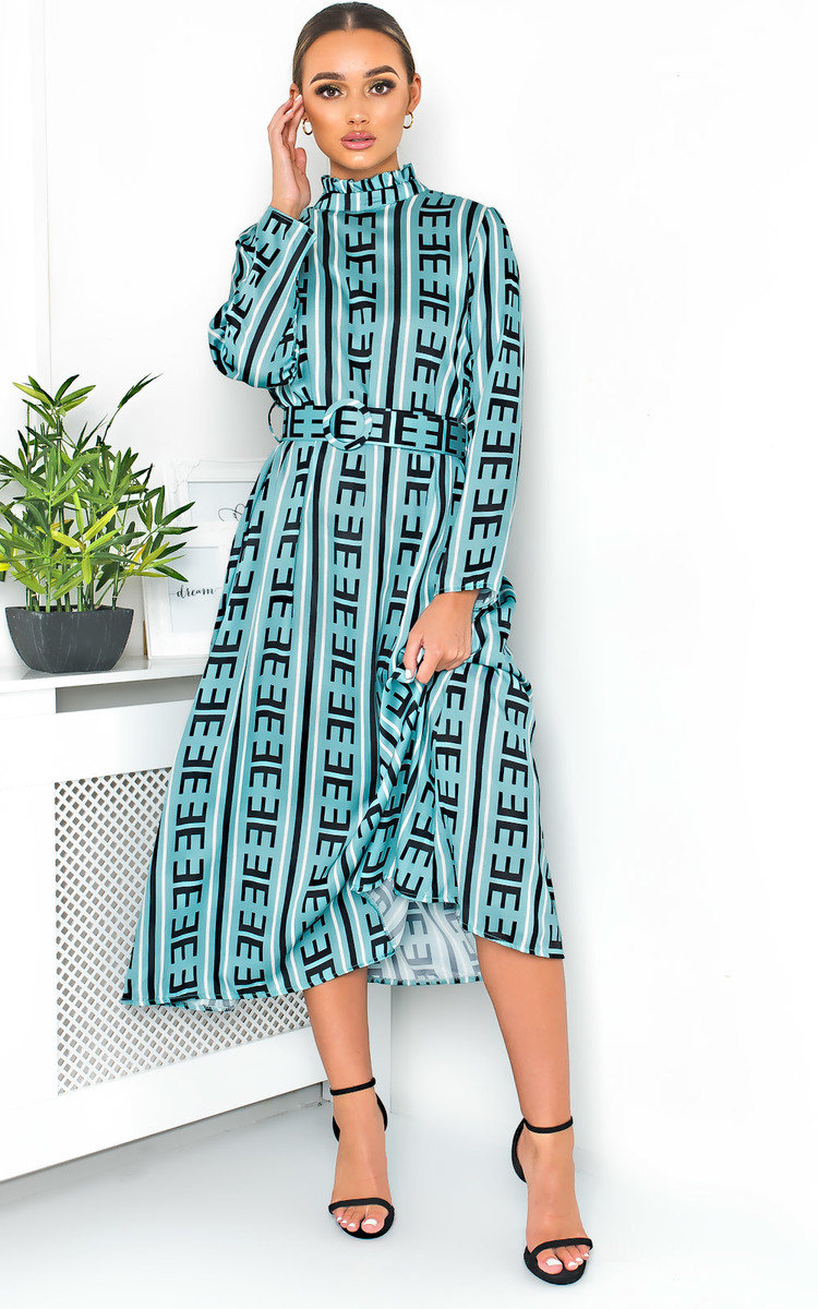 Breana Belted Print Maxi Dress Thumbnail