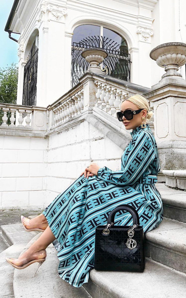 Breana Belted Print Maxi Dress Breana Belted Print Maxi Dress