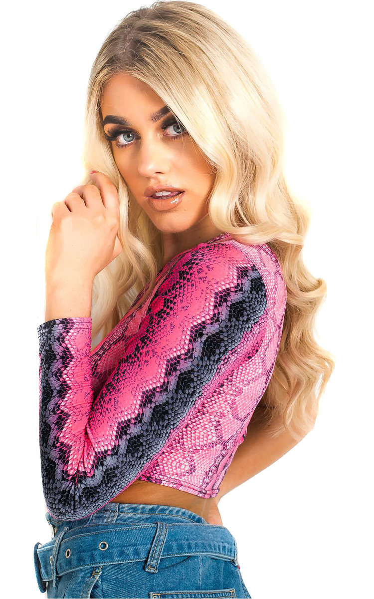 Bree One Shoulder Snake Crop Top Thumbnail Bree One Shoulder Snake Crop Top Thumbnail
