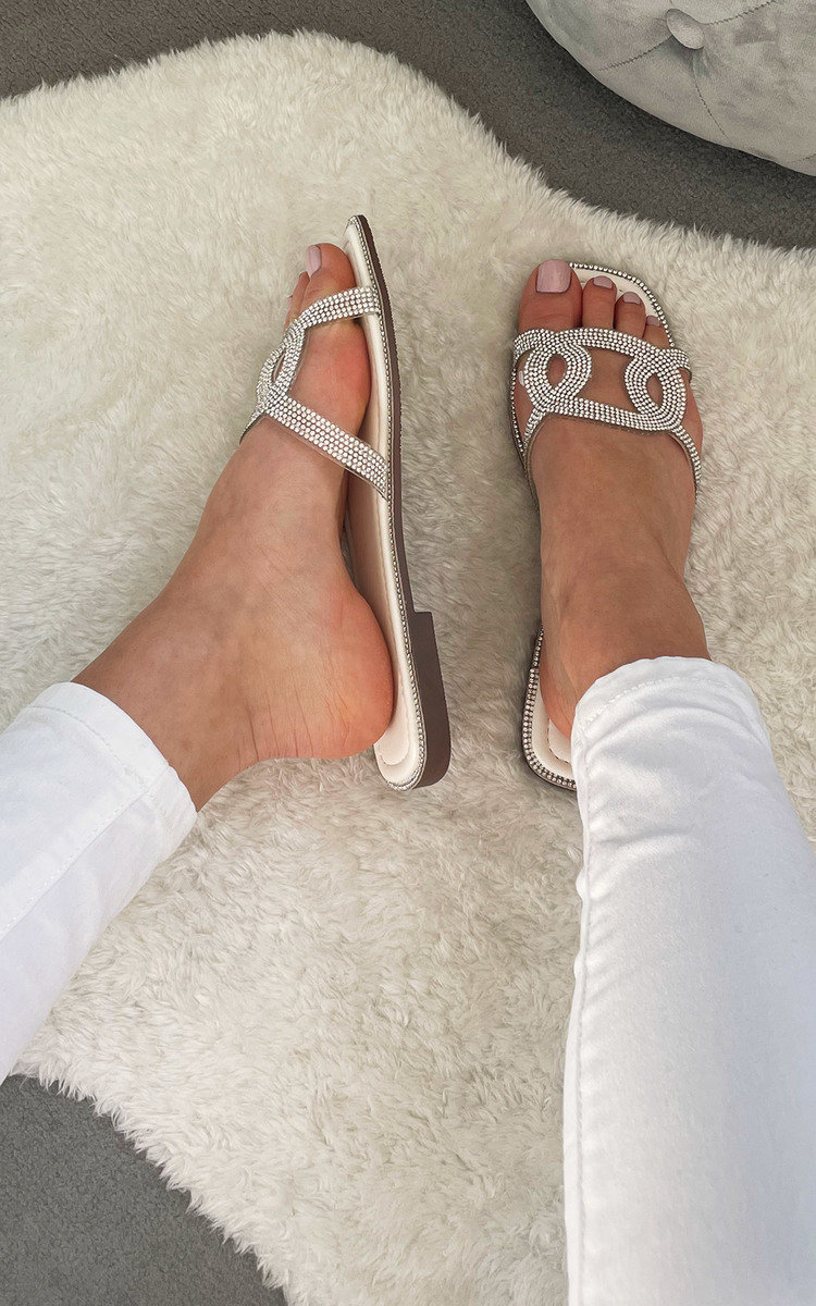 Britney Embellished Slip On Sandals Thumbnail Britney Embellished Slip On Sandals Thumbnail