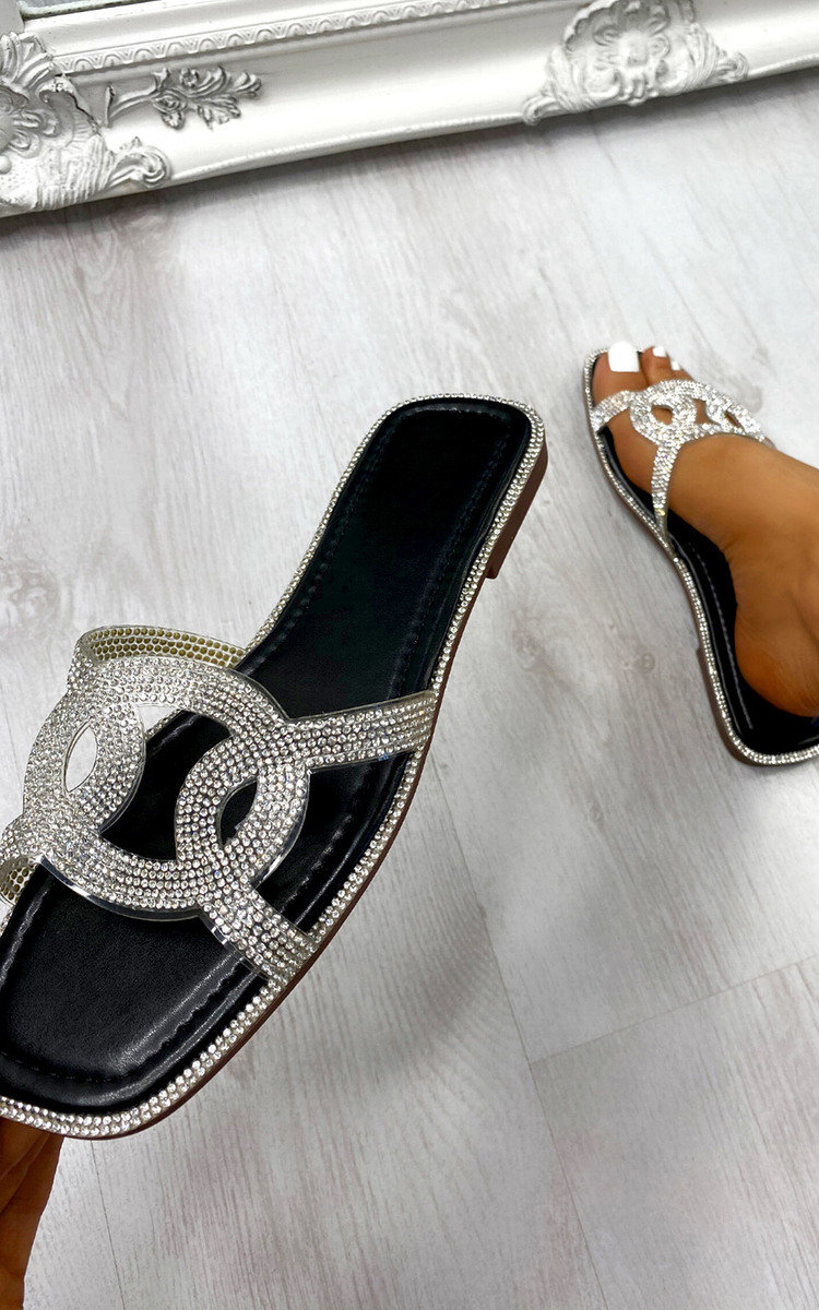 Britney Embellished Slip On Sandals Britney Embellished Slip On Sandals