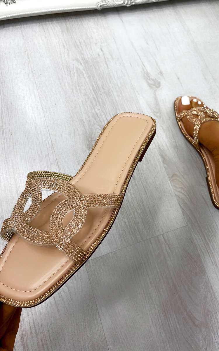Britney Embellished Slip On Sandals Britney Embellished Slip On Sandals