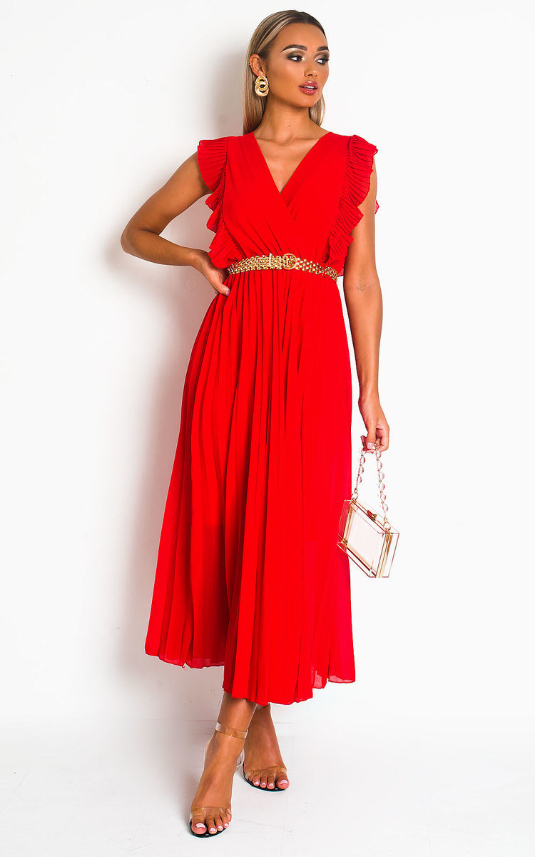 Bryanna Pleated Maxi Dress Thumbnail