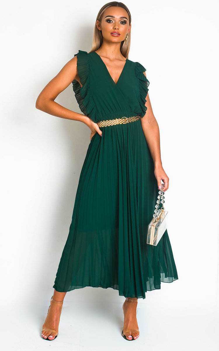 Bryanna Pleated Maxi Dress Thumbnail