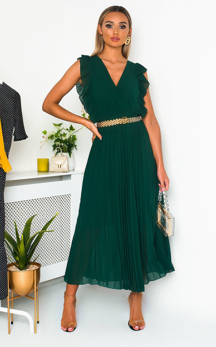 Bryanna Pleated Maxi Dress Thumbnail