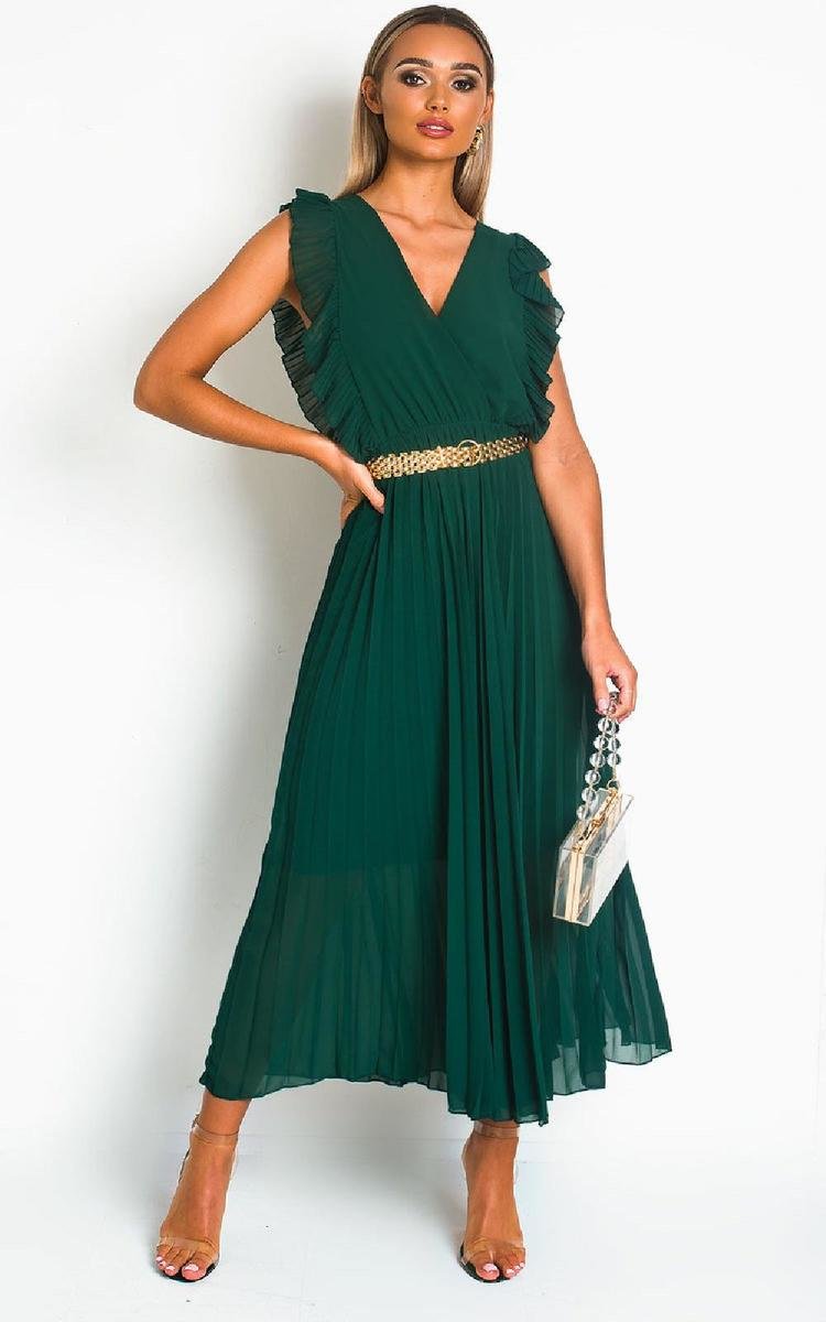 Bryanna Pleated Maxi Dress Thumbnail