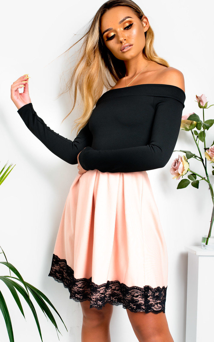 Caitlin Off Shoulder Skater Dress Caitlin Off Shoulder Skater Dress
