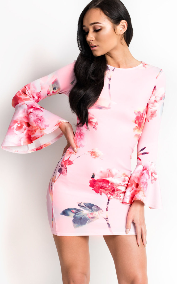 Camila Bell Sleeve Bodycon Dress Thumbnail