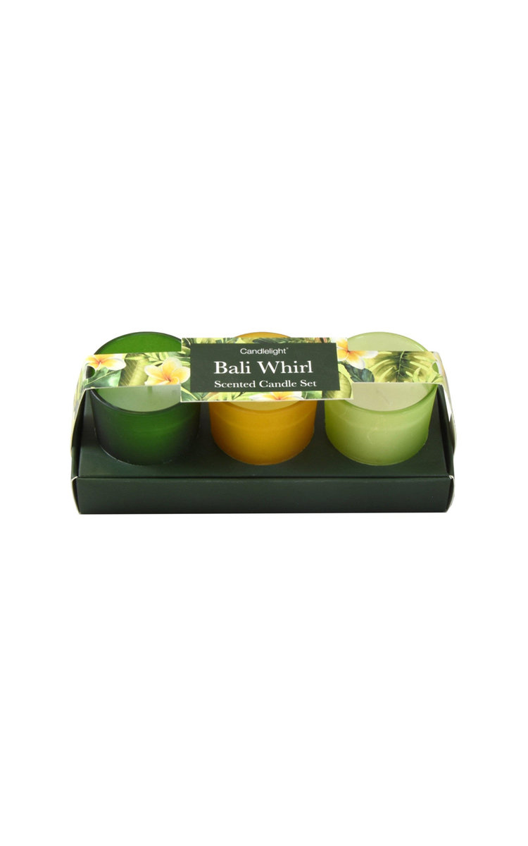  Candlelight Bali Whirl Set of 3 Mini Votive Candles