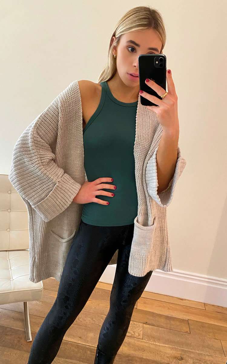 Cara Longline Knitted Cardigan with Pocket Detail Cara Longline Knitted Cardigan with Pocket Detail