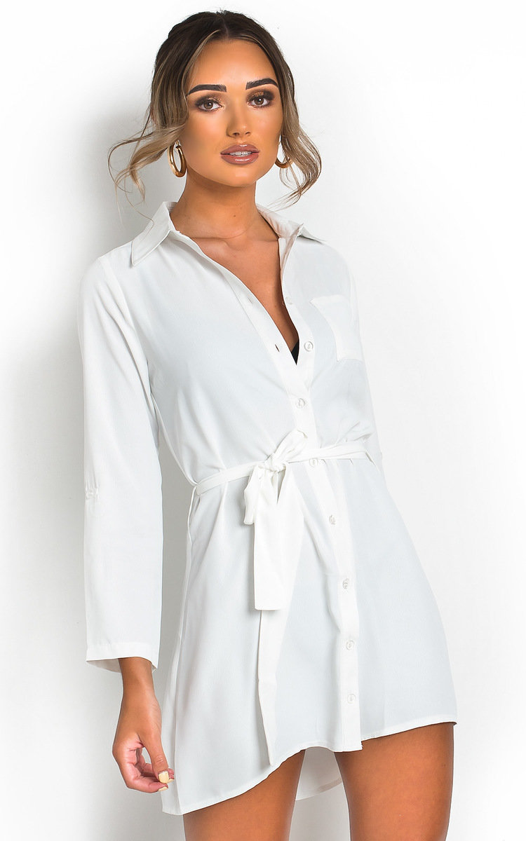 Cara Tie Waist Shirt Dress Thumbnail Cara Tie Waist Shirt Dress Thumbnail