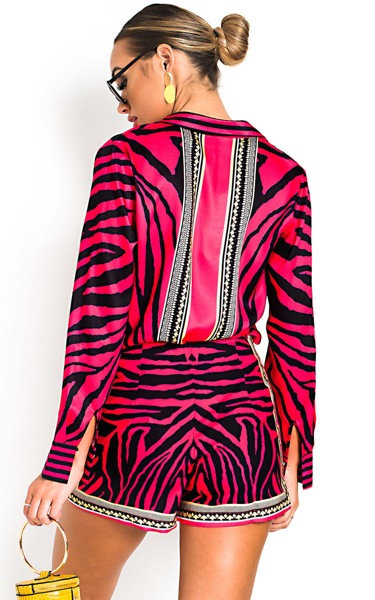 Carla Pattern Blouse and Shorts Co-Ord Thumbnail Carla Pattern Blouse and Shorts Co-Ord Thumbnail