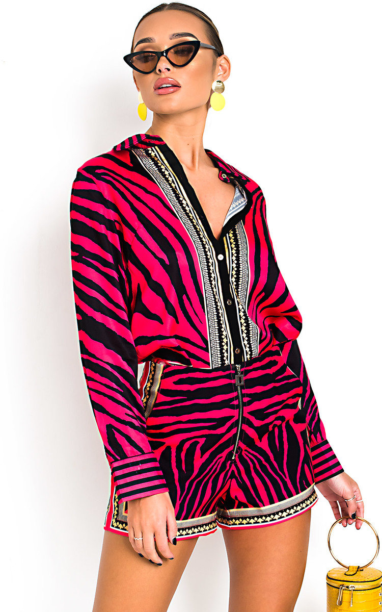 Carla Pattern Blouse and Shorts Co-Ord Thumbnail Carla Pattern Blouse and Shorts Co-Ord Thumbnail