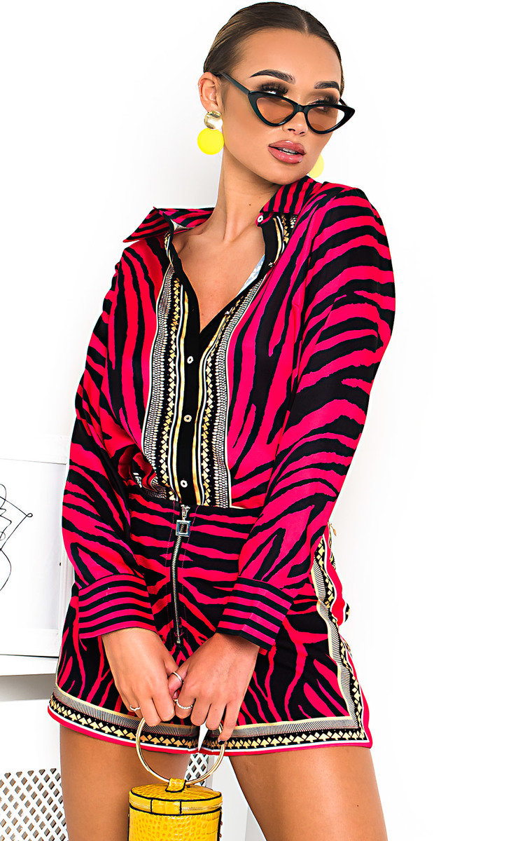 Carla Pattern Blouse and Shorts Co-Ord Carla Pattern Blouse and Shorts Co-Ord