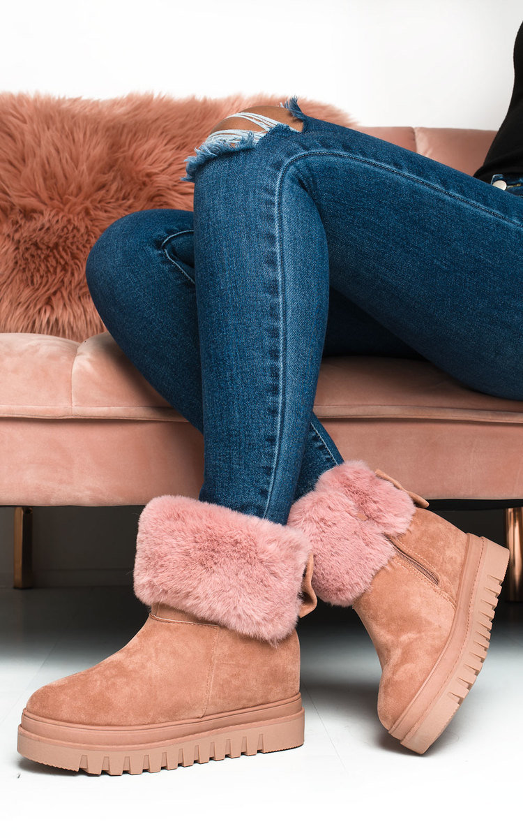 Carlee Faux Fur Desert Boots Thumbnail