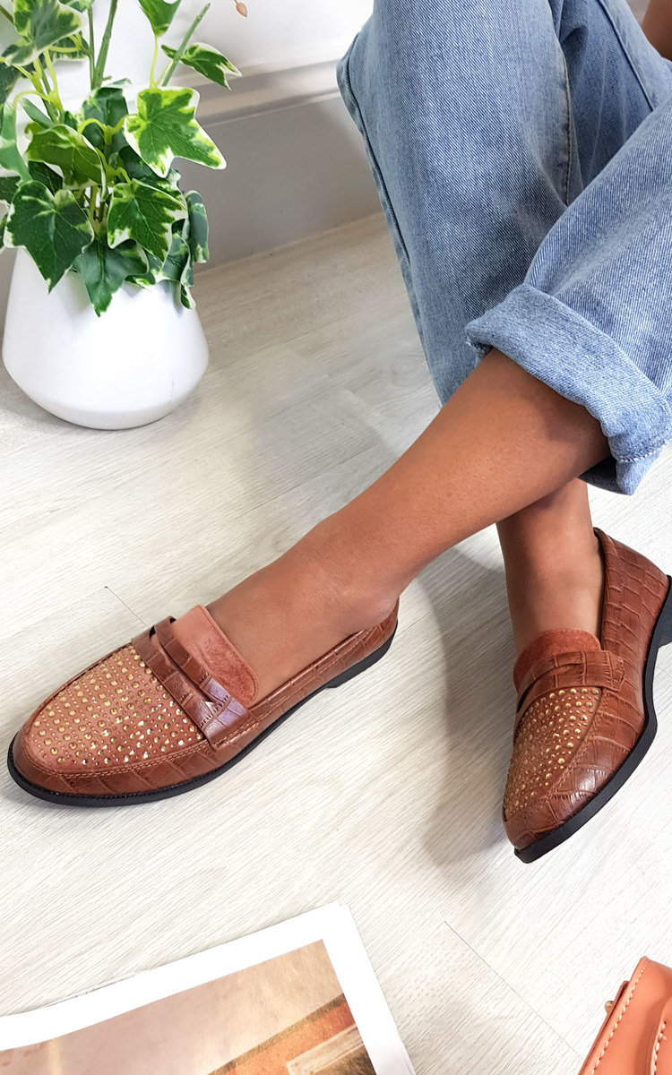 croc print loafers