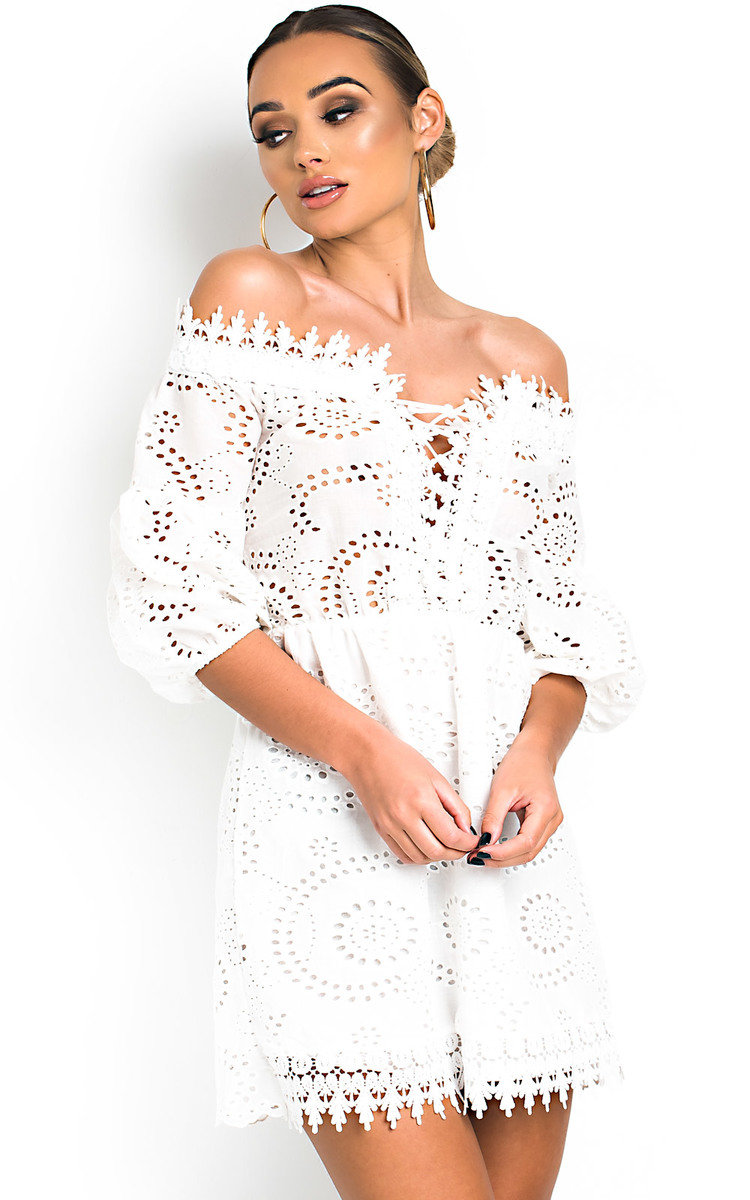 Cassia Lace Up Crochet Dress Thumbnail Cassia Lace Up Crochet Dress Thumbnail