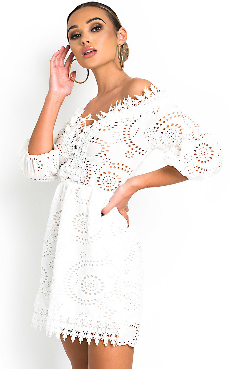 Cassia Lace Up Crochet Dress Thumbnail