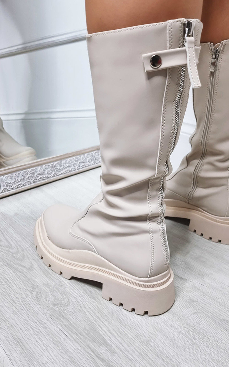 Cassie Faux Leather Chunky Platform Boots Thumbnail Cassie Faux Leather Chunky Platform Boots Thumbnail