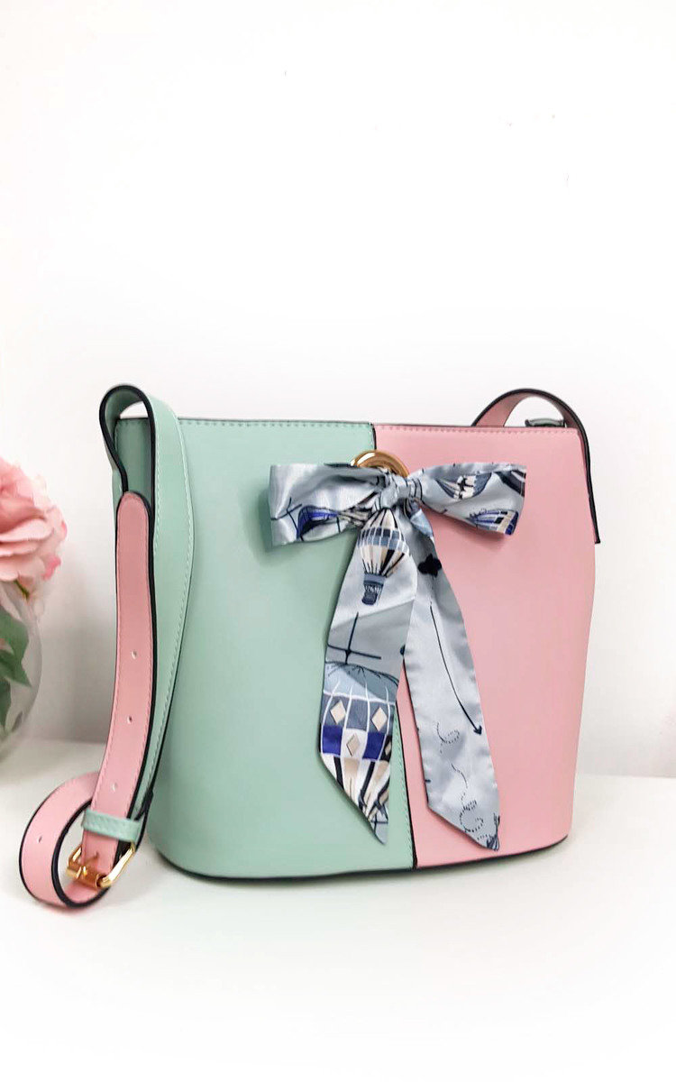 Cassie Two Tone Ribbon Handbag